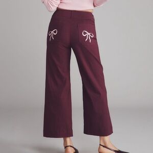 The Colette bow pocket crop wide leg pants by Maeve Size 24P